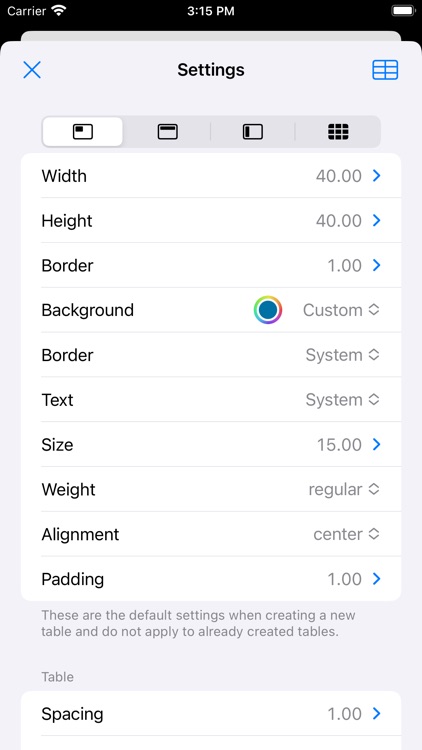 Table Maker, Spreadsheet Notes screenshot-3
