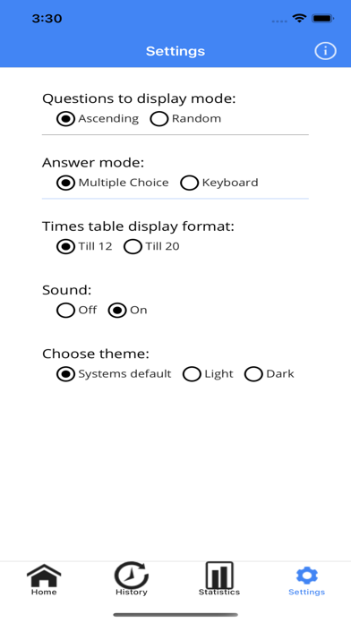 Multiplication Tables. Screenshot