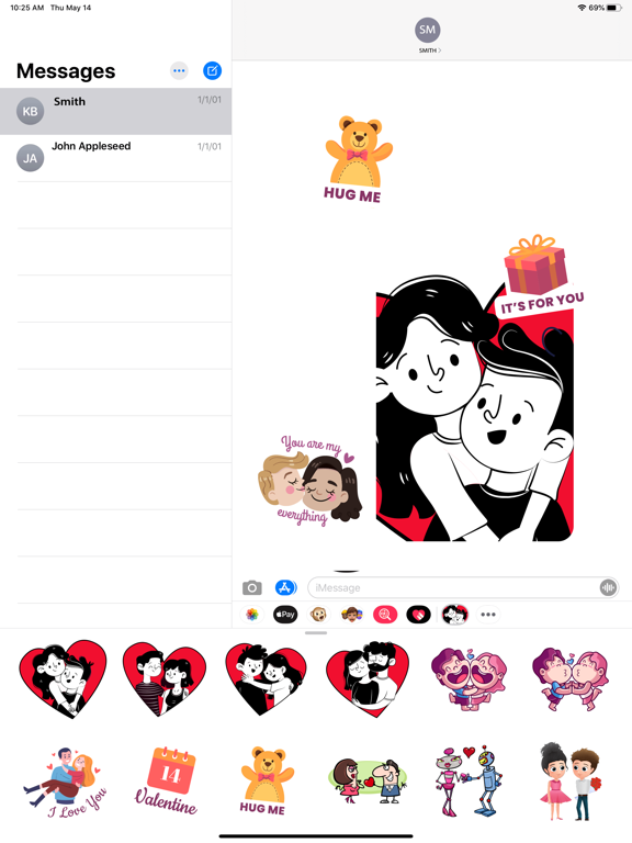 Screenshot #5 pour Love Couple Stickers Messages