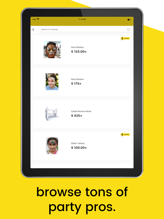 Beebizy: book party vendors iPad screenshot 6 - Business app