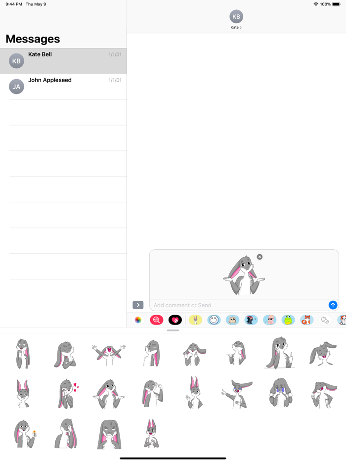 Funny Rabbit emoji and stickers