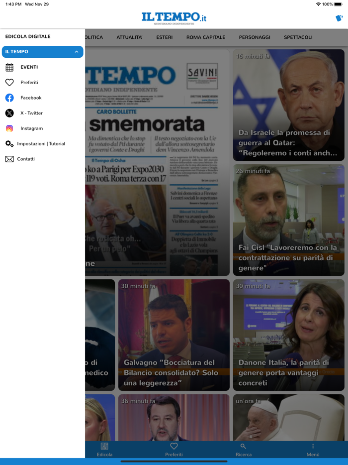 Il Tempo edizione digitale