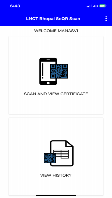 LNCT Bhopal SeQR Scan screenshot