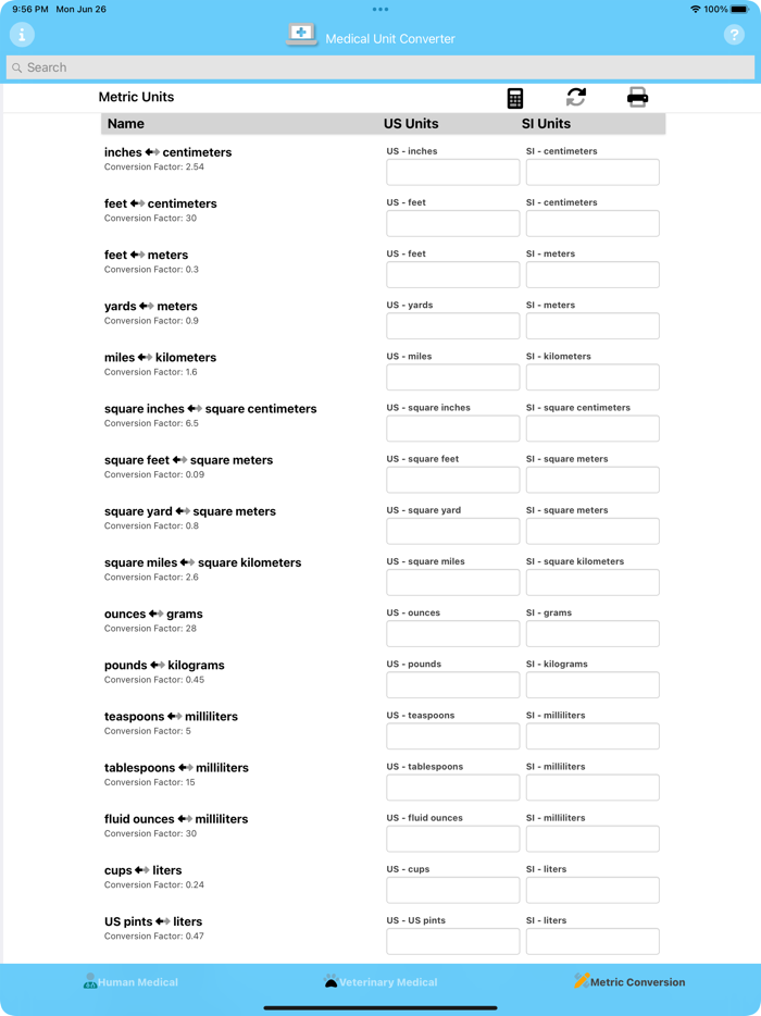 Medical Unit Converter