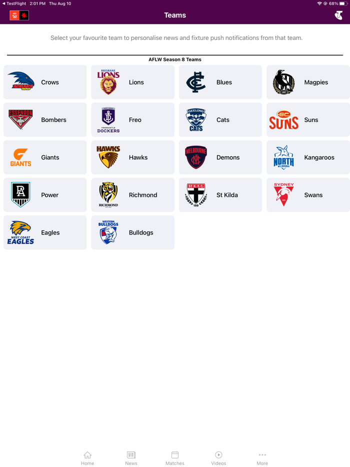 AFLW Official App