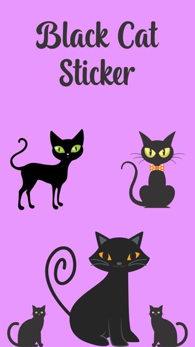 Black Cat Sticker Emojis Screenshot