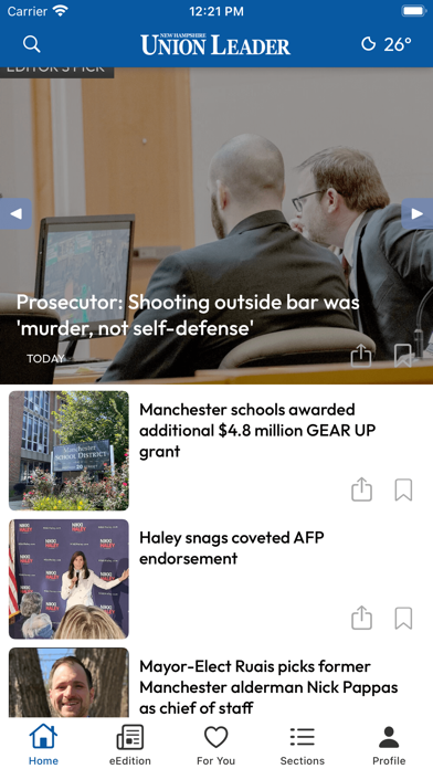 New Hampshire Union Leader Screenshot