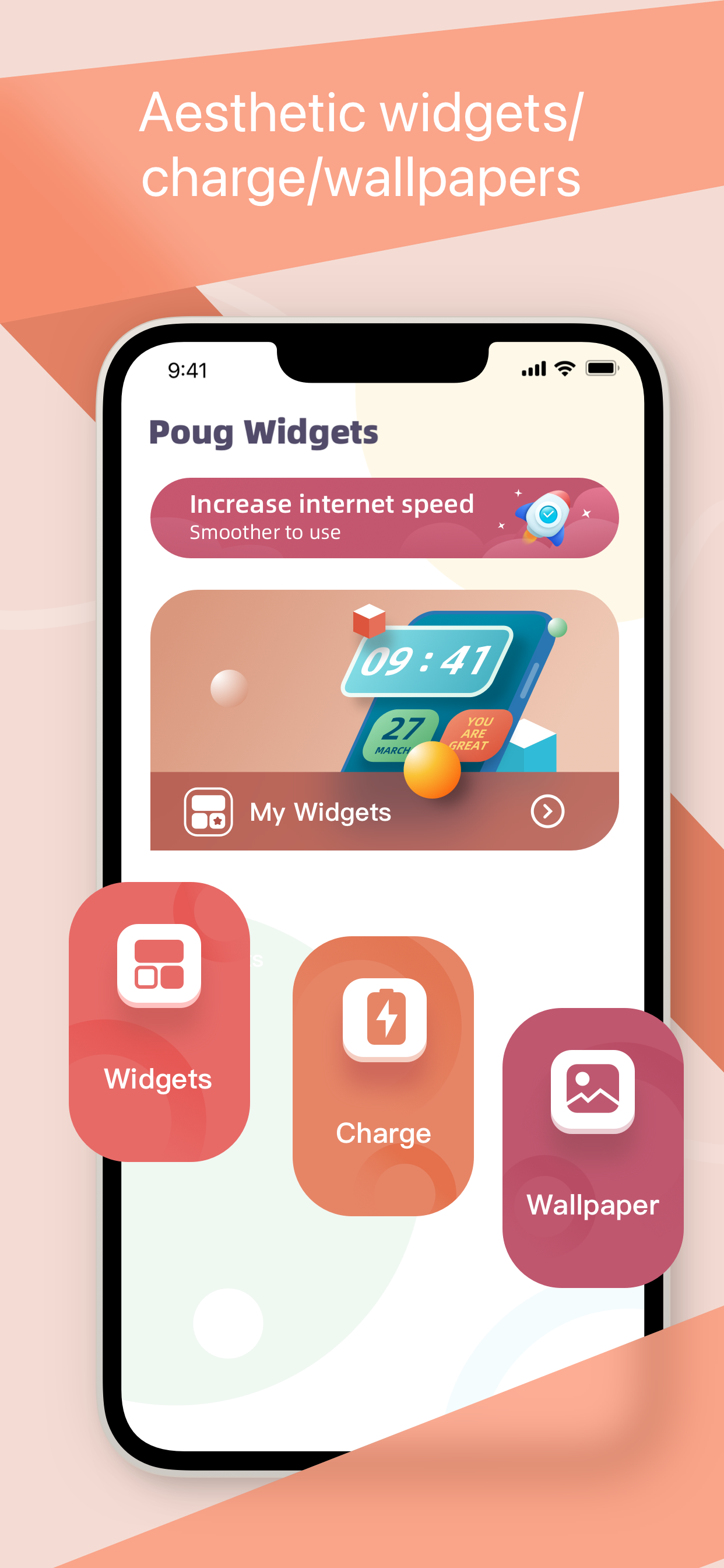 Poug Widgets-Charge&Wallpaper