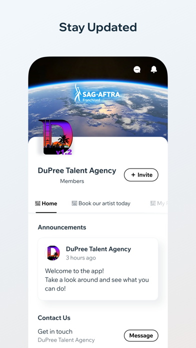 DuPree Talent Agency, LLC. Screenshot