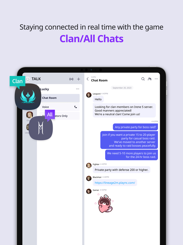 PURPLE Play Chat and Stream