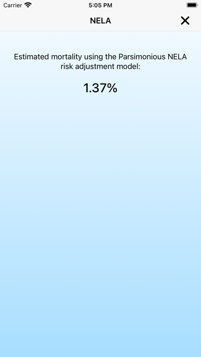 Perioperative Risk Calculator Screenshot