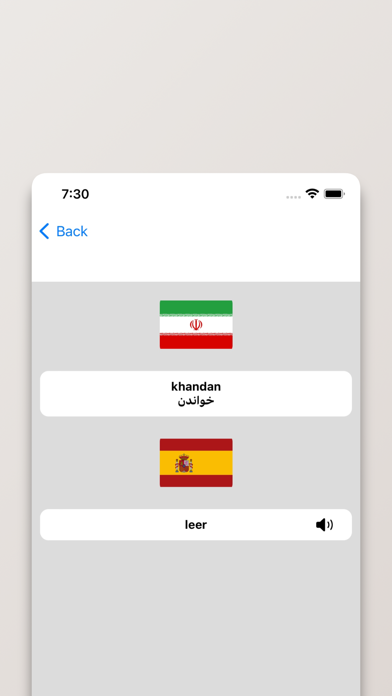 Diccionario Persa-Español iPhone screenshot 4 - Reference app