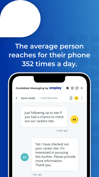 Candidate Messaging by Employ Screenshot