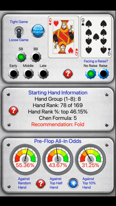 Starting Hand Dashboard Screenshot