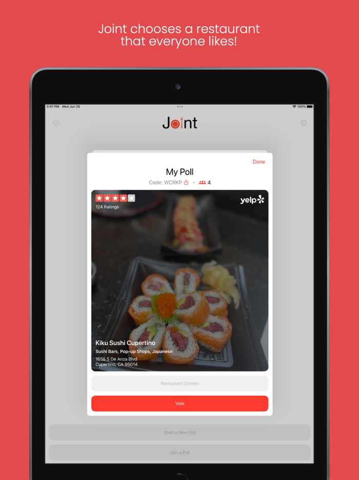 Joint Choose a Restaurant