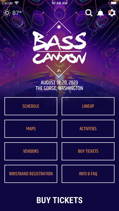Bass Canyon Festival App Screenshot