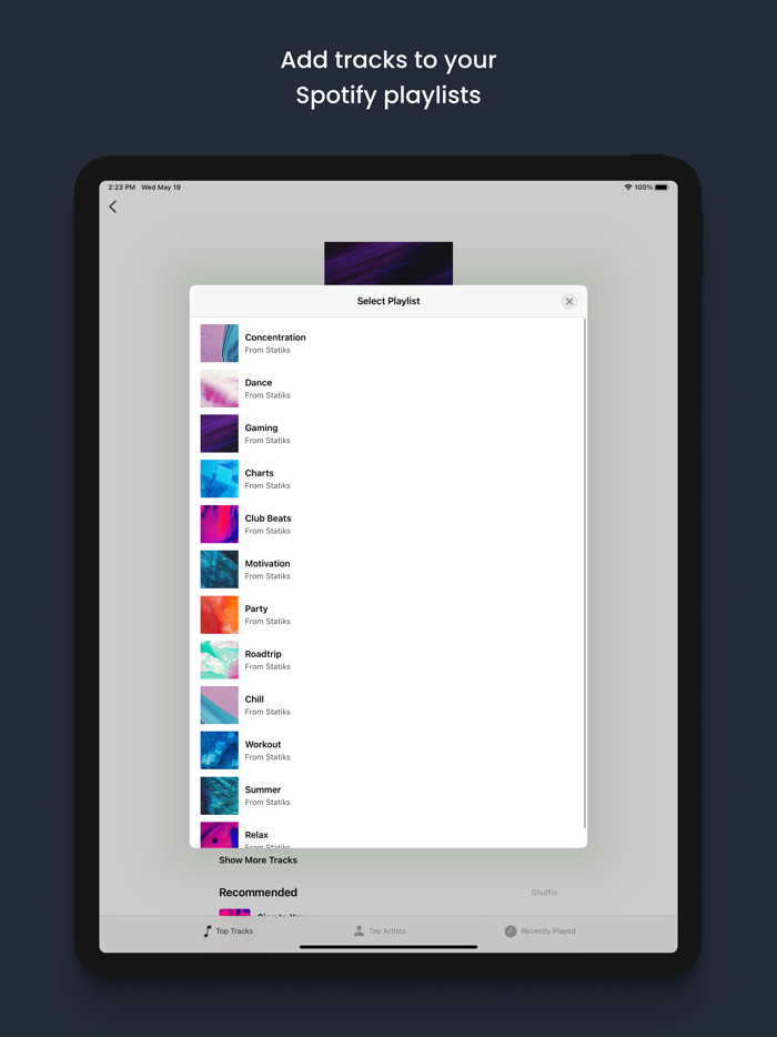 Statistics for Spotify Music