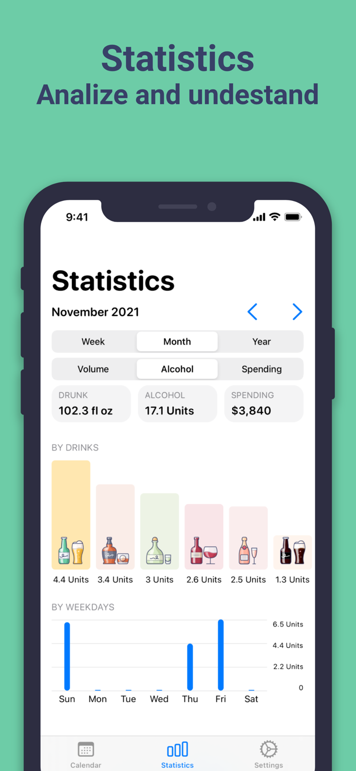 Alcohol drink tracker AlcoStat