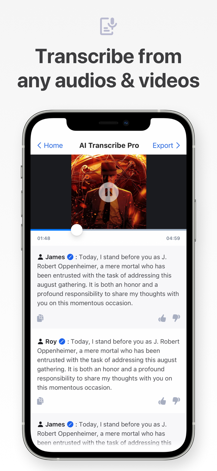 AI Transcribe Voice to text