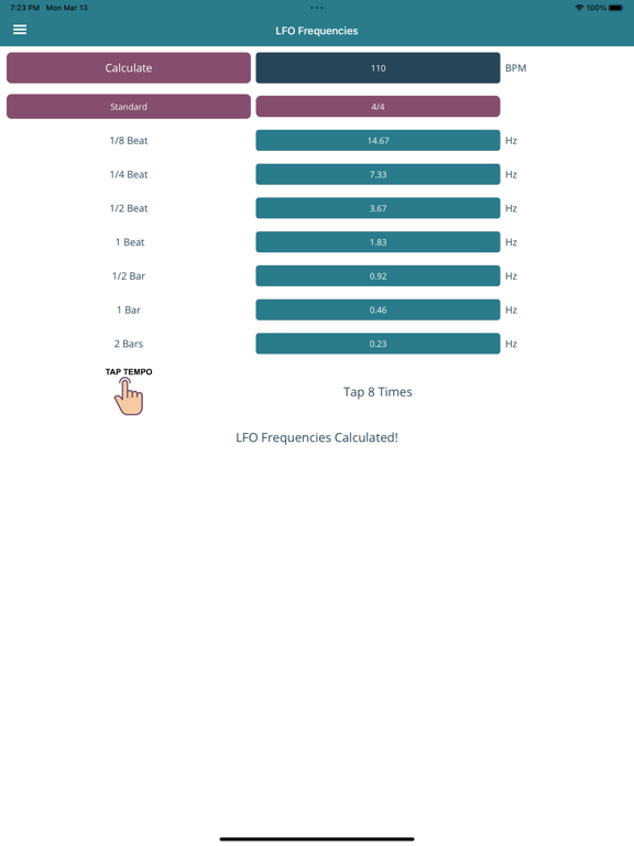Screenshot #5 pour Delay & LFO Calculator