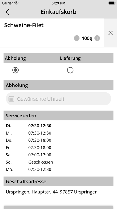 Metzgerei Krämer Screenshot