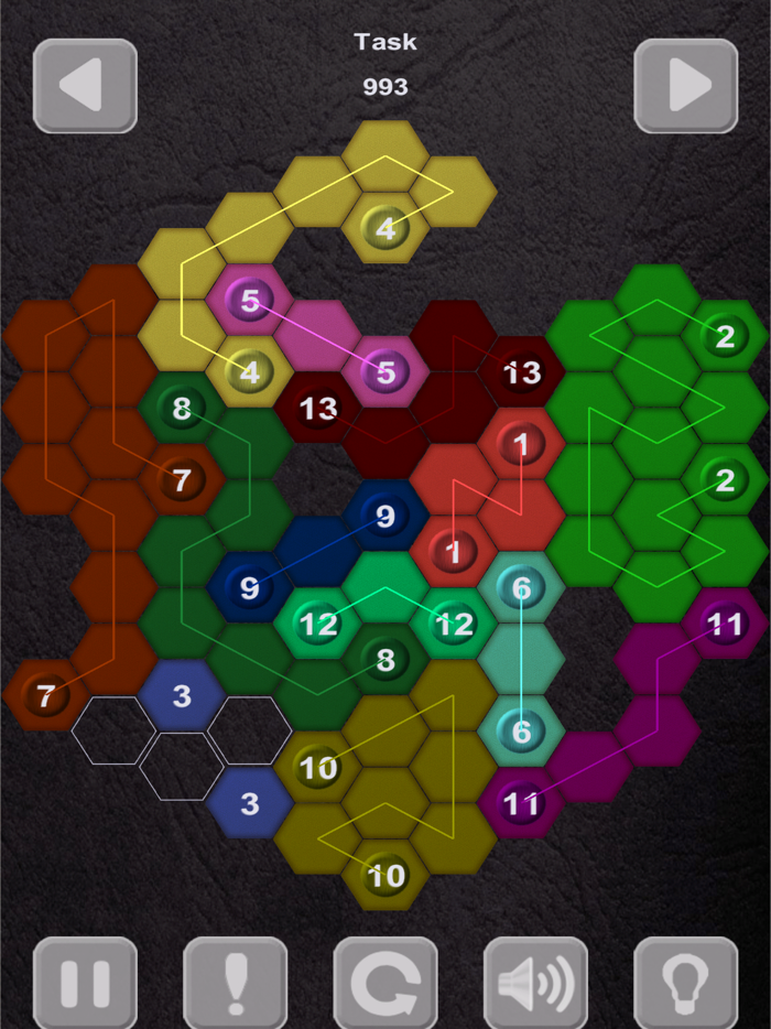 Color Lines. Hexagon