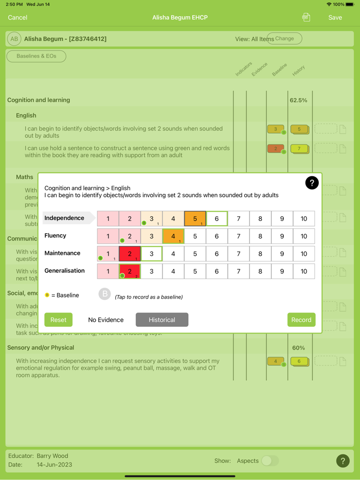Evidence for Learning