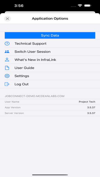InfraLink Mobile Screenshot