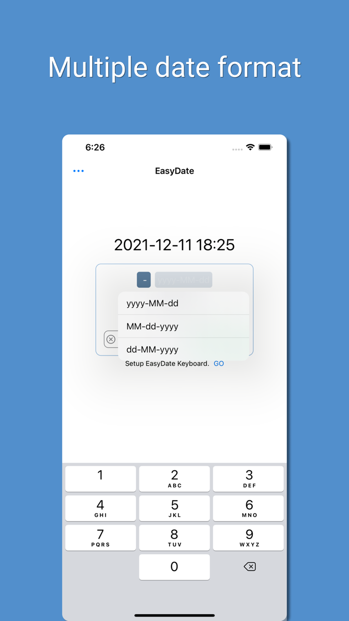 Easy Date Calculator Keyboard