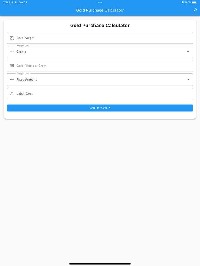 Gold Purchase Calculator