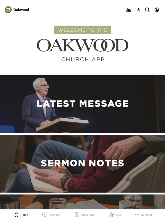 Oakwood Church New Braunfels iPad screenshot 1 - Education app
