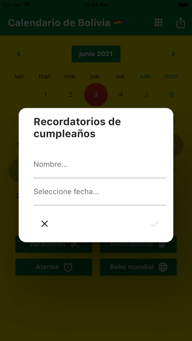 Calendario de Bolivia 2021 Screenshot