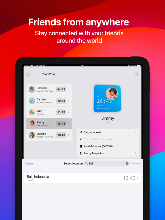 TeamZone • World Clock Widget