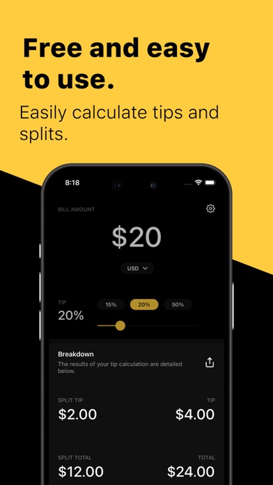 Gratuity Tip Calculator 1.0 Screenshot