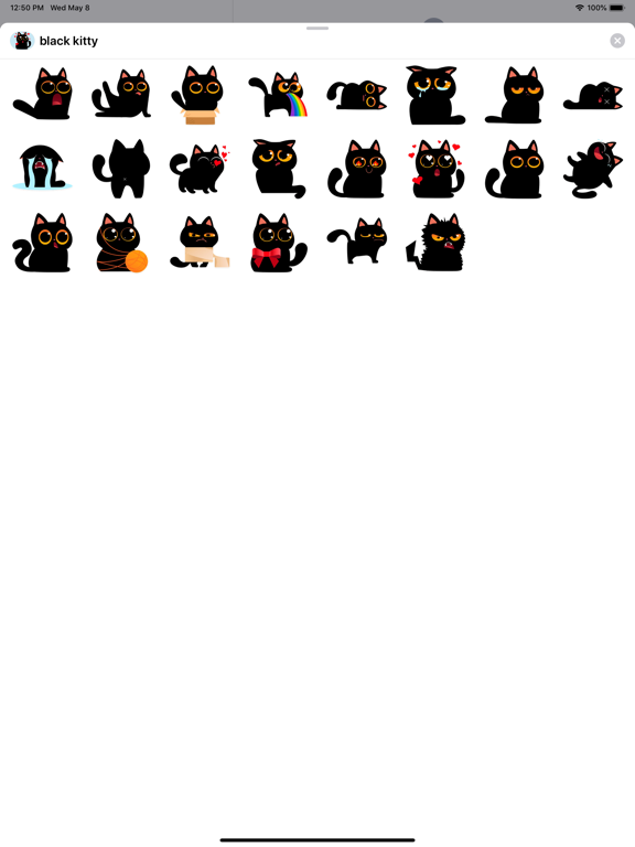 Funny Black cat stickers emoji