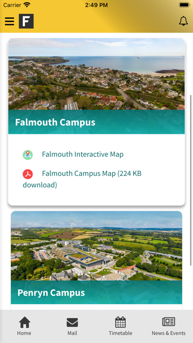 Falmouth University App Screenshot