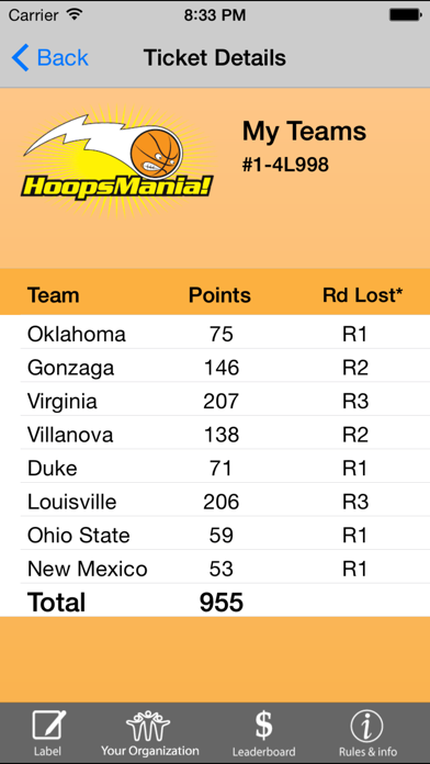 HoopsMania Fundraisers Screenshot