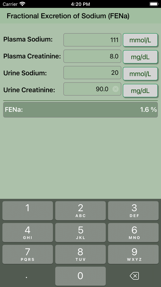 #8. FENa Calculator (iOS) 由: Krzysztof Gwiazda