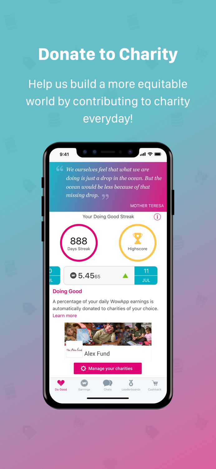 WowApp - Earn. Share. Do Good.