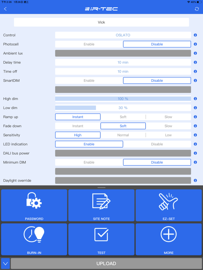 IR-TEC sensor config