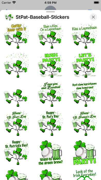 St Pat's Baseball Stickers Screenshot