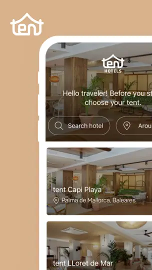 Screenshot von Tent Hotels auf dem iPhone 1