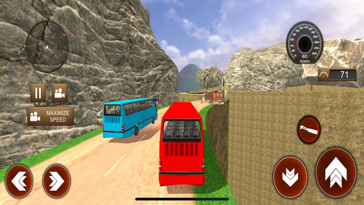 Off road uphill mountain Bus