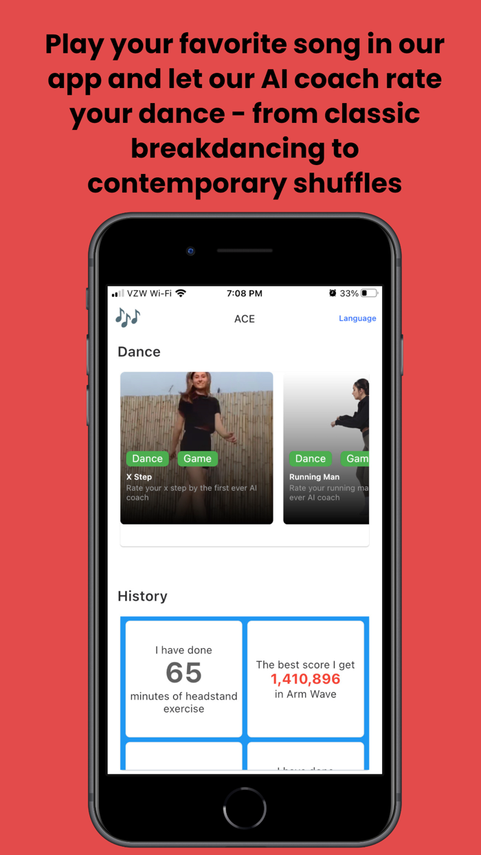 ACE dance and workout coach