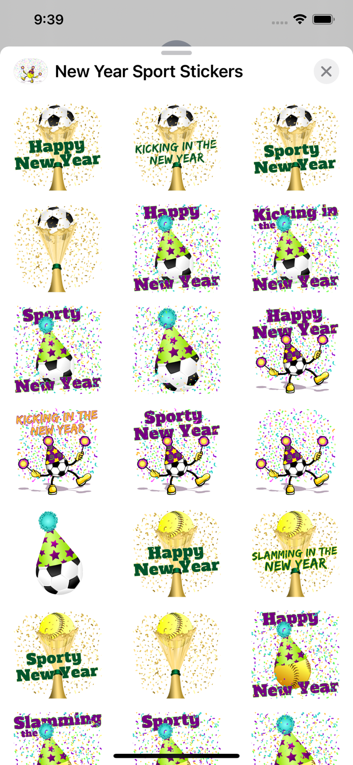 New Year Sport Stickers