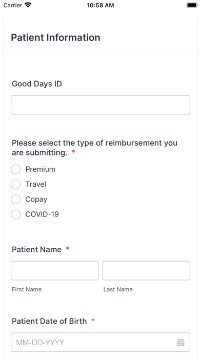 Good Days Reimbursement Screenshot