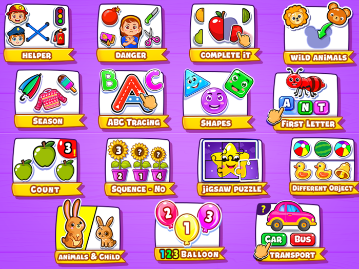 Learning games for preschooler
