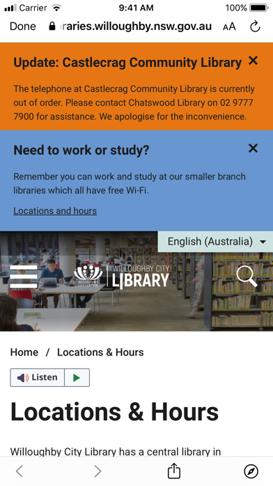 Willoughby City Library Screenshot
