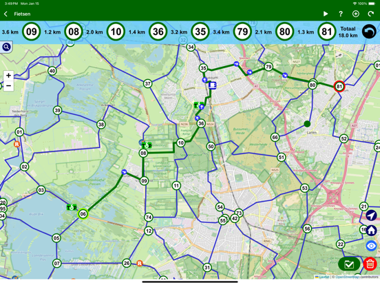 Fietsknoop fiets en wandel app iPad app afbeelding 3