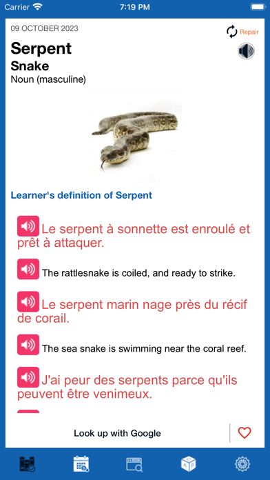Screenshot #1 pour French - Word of the Day